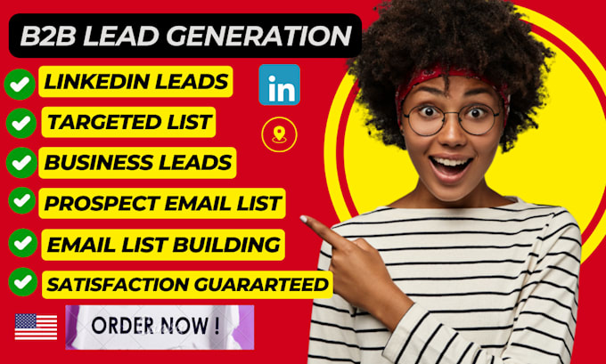 Gig Preview - Do b2b lead generation, email list building and lead scraping, lead list