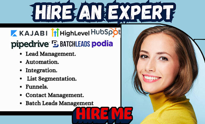 Gig Preview - Setup hubspot survey kajabi pipedrive batch leads podio gohighlevel pipeline pro