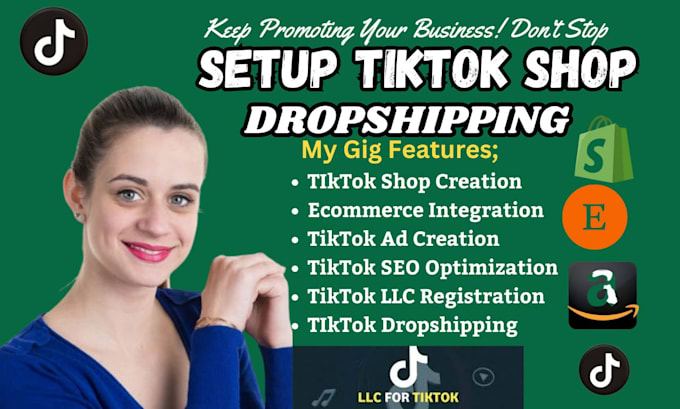 Gig Preview - Setup etsy tiktok shop, shopify tiktok shop, tiktok marketing, tiktok promotion