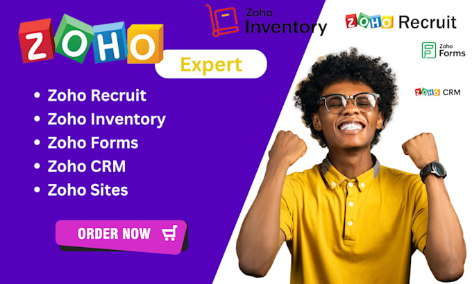 Gig Preview - Setup and customize zoho recruit zoho crm zoho inventory zoho forms zoho sites