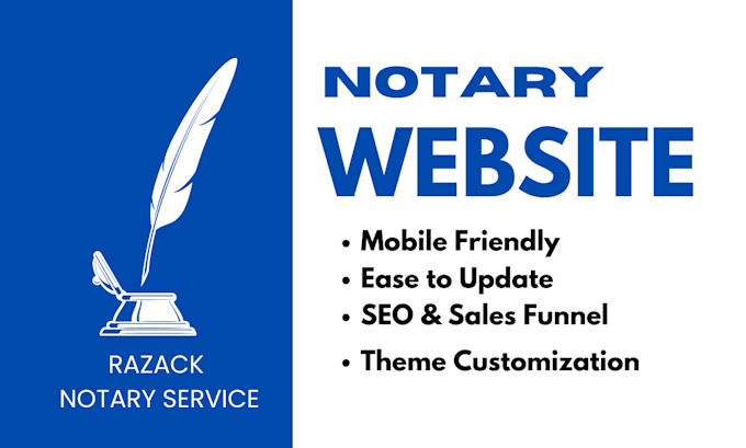 Gig Preview - Setup notary website, notary landing page, lawyer website, notary