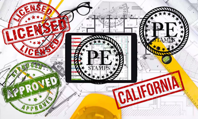 Gig Preview - Do california stamp licensed architect for city permit floor plans mep pe stamp