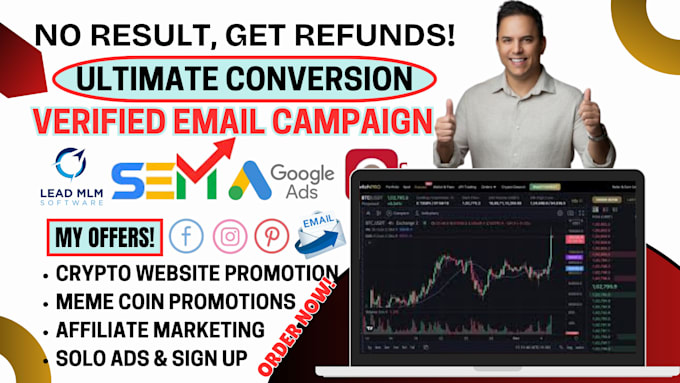 Gig Preview - Do crypto memecoin mlm promotion, signup mlm leads, solo ads affiliate marketing