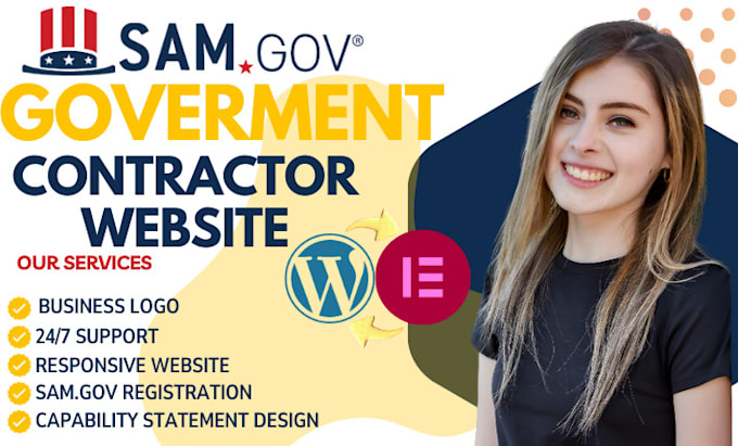 Gig Preview - Design a professional samgov contractor website for government contracts