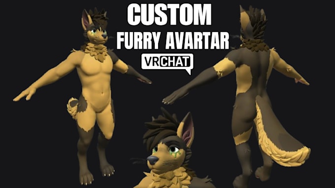 Gig Preview - Custom 3d furry avatar vrchat avatar vrc model vr character nsfw model vr chat