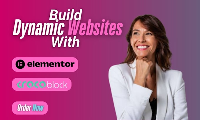 Gig Preview - Build dynamic wordpress website through crocoblock, elementor pro, jet engine