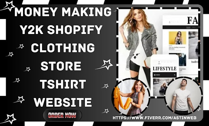 Bestseller - design y2k website streetwear clothing store t shirt design y2k shopify website