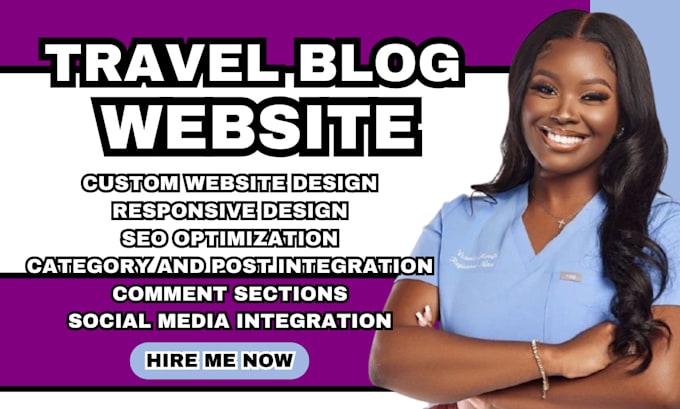 Gig Preview - Travel blog website category integration comment sections travel blog site