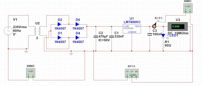 Gig Preview - Design and analyze electrical circuits using multisim, ltspice, and matlab