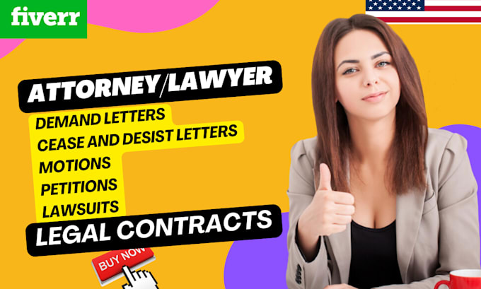 Gig Preview - Write demand, cease and desist letters, motions, lawsuits, contracts as a lawyer