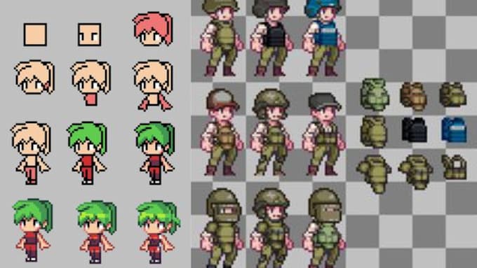 Gig Preview - Pixel sprites ,2d sprite sheet,pixel fnf sprite, rpg maker mz, sprites animation