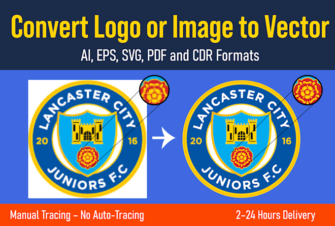 Gig Preview - Convert logo or image to vector ai, eps, PDF, svg, cdr