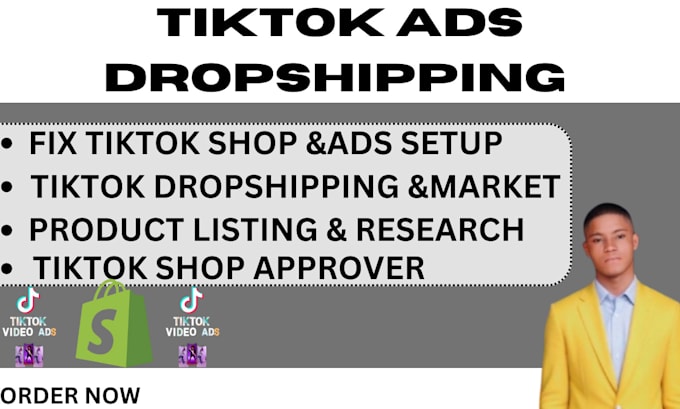 Gig Preview - Setup tiktok ads for shopify dropshipping store