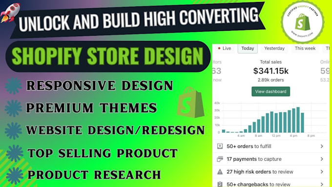 Gig Preview - Build a high converting dropshipping shopify store website, shopify development