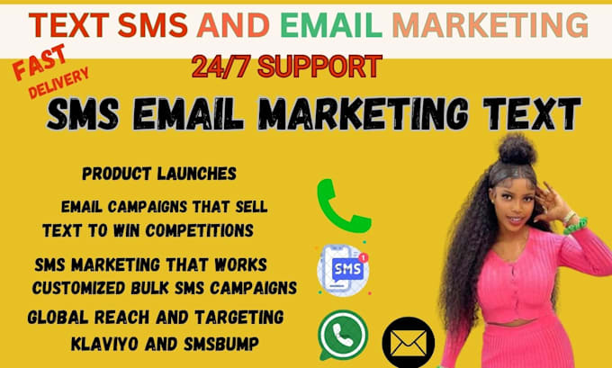 Gig Preview - Provide bulk SMS campaign, text message marketing, email blast to USA and canada