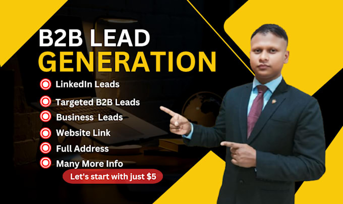 Gig Preview - Generate targeted business, linkedin and b2b leads, as well as mail lists