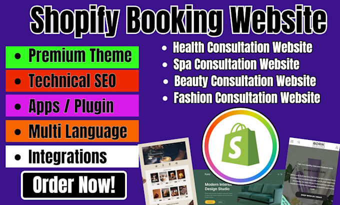 Gig Preview - Build create shopify health beauty fashion spa consultation booking website shop