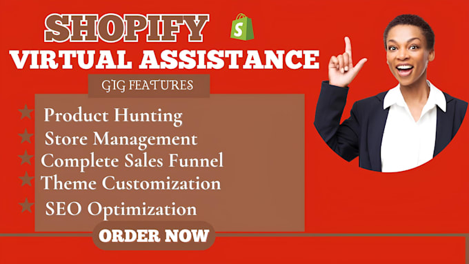 Gig Preview - Shopify virtual assistant shopify store manager shopify sales marketing expert