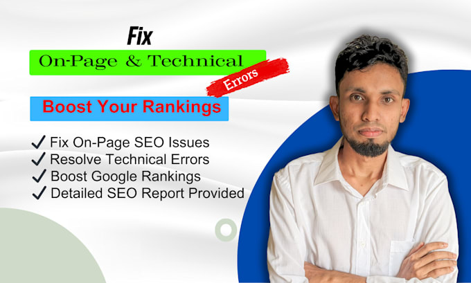 Gig Preview - Fix on page and technical SEO errors to improve your rankings