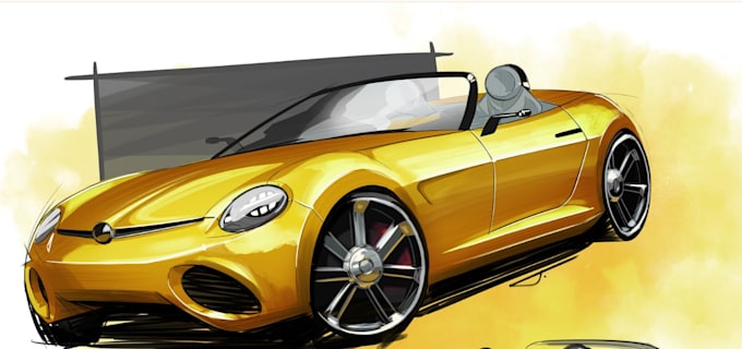 Gig Preview - Transform car concept sketch into stunning 3d render perfect for commercial uses