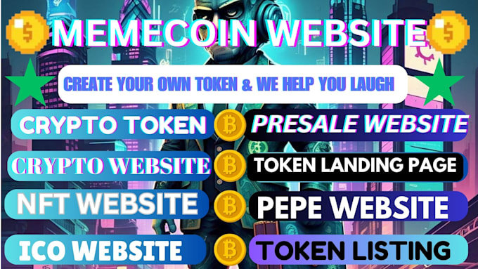 Bestseller - build crypto token website, memecoin website, pepe website,memecoin landing page