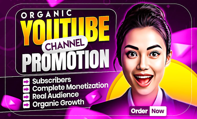 Gig Preview - Do organic youtube channel monetization promotion