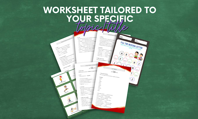 Gig Preview - Create engaging english worksheets for students and learners