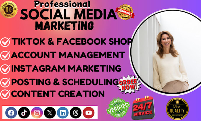 Gig Preview - Be your professional social media marketing manager facebook ads content creator