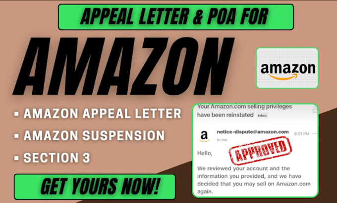 Gig Preview - Doappeal letter and plan of action for suspended amazon account reinstatement