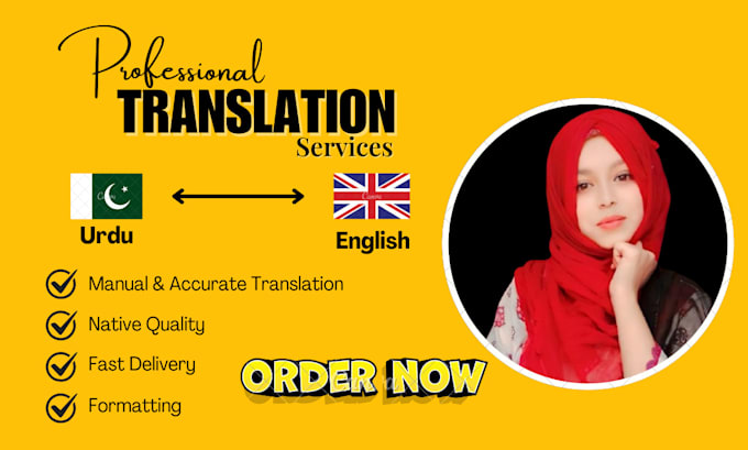 Bestseller - provide urdu to english or english to urdu translation , transcription