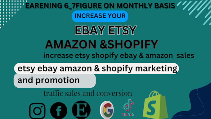 Gig Preview - Promote and advertise your etsy, ebay, amazon, shopify marketing to boost sales