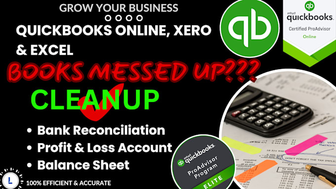 Gig Preview - Do bank reconciliation and clean up your quickbooks online