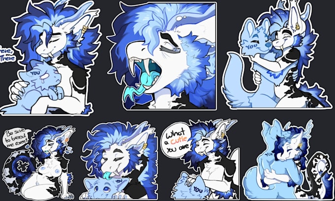 Gig Preview - Create furry nsfw animated stickers for telegram and discord community