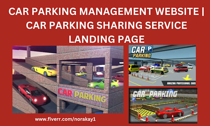 Gig Preview - Design car parking management website, car parking sharing service landing page