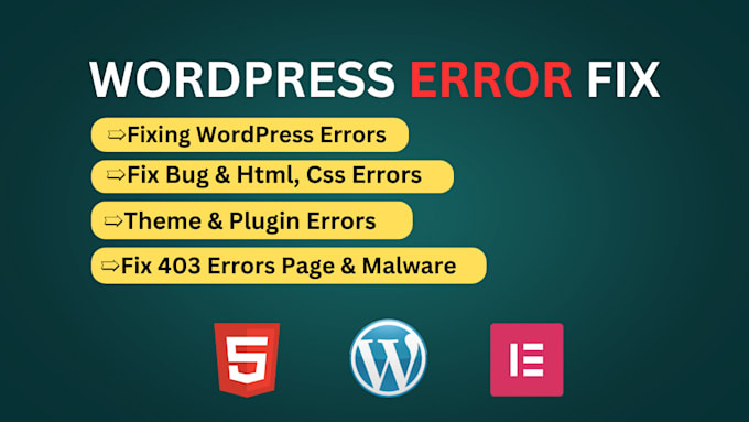 Gig Preview - Fix wordpress issues, errors, and bugs within 1hours