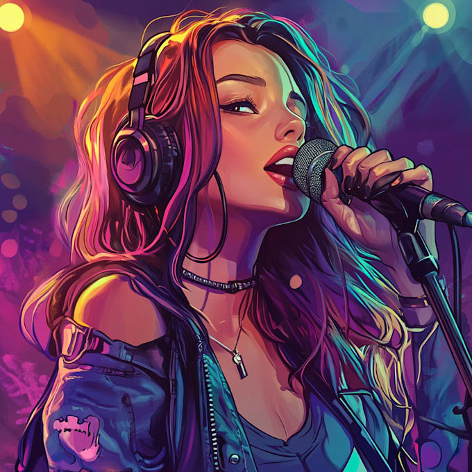 Gig Preview - Create a beautiful cartoon music cover art for you