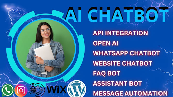 Gig Preview - Build wix wordpress bluehost shopify chatbot, whatsapp api chatbot integration