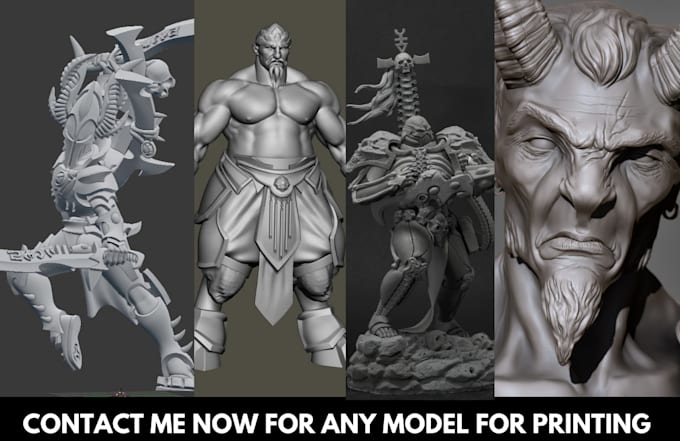 Gig Preview - Sculpt custom 3d printable characters, miniatures, art busts for tabletop game