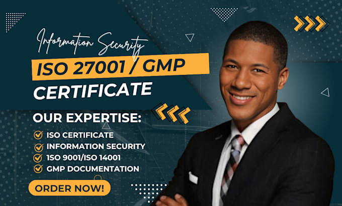 Gig Preview - Provide iso 27001, 45001, 9001, 14001, 13485 gmp documentation and certification