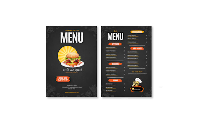 Gig Preview - Create amazing restaurant branding style menu