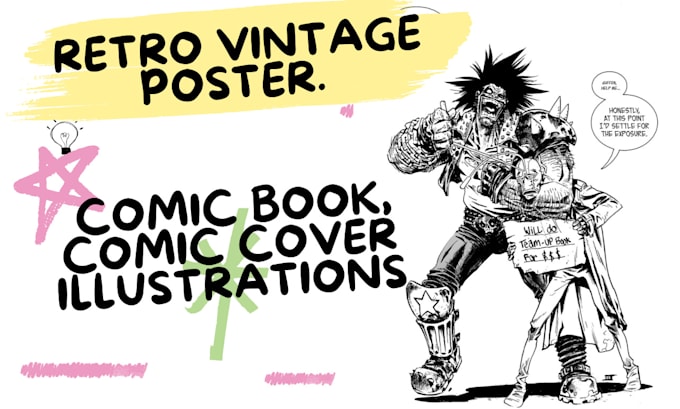 Gig Preview - Create retro vintage comic, graphics novel, comic book illustrations