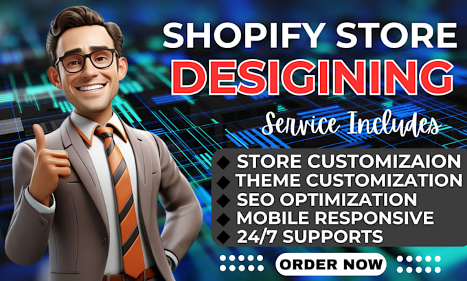 Gig Preview - Design, develop, and optimize your shopify store with expert SEO