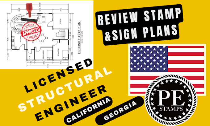 Bestseller - review stamp as licensed civil and structural engineer in california and georgia