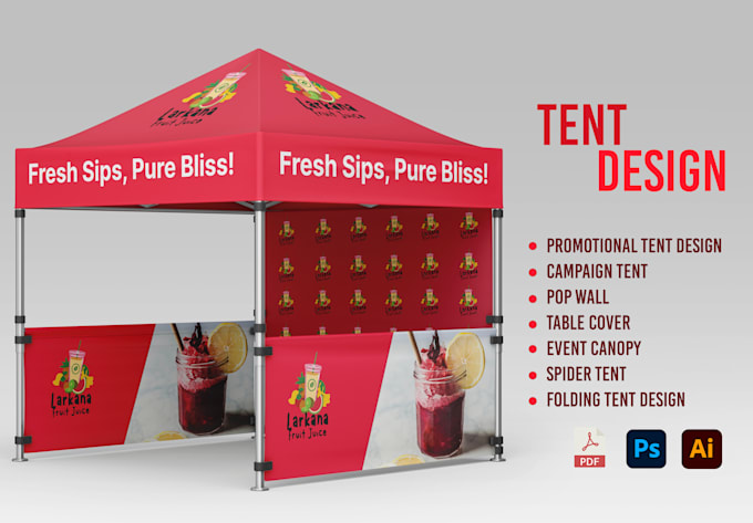 Gig Preview - Design best and eye catching tent canopy and table cover