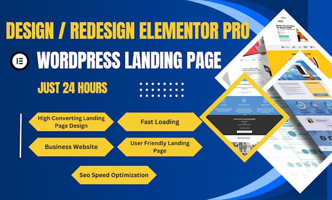 Gig Preview - Design a high converting wordpress landing page or elementor landing page design