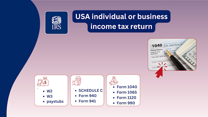 Gig Preview - Prepare US tax return filing for individual or business