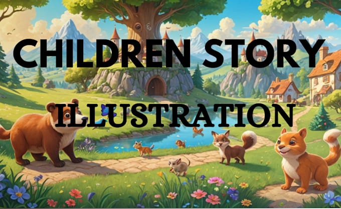 Gig Preview - Do children story book illustration kids african american storybook illustration