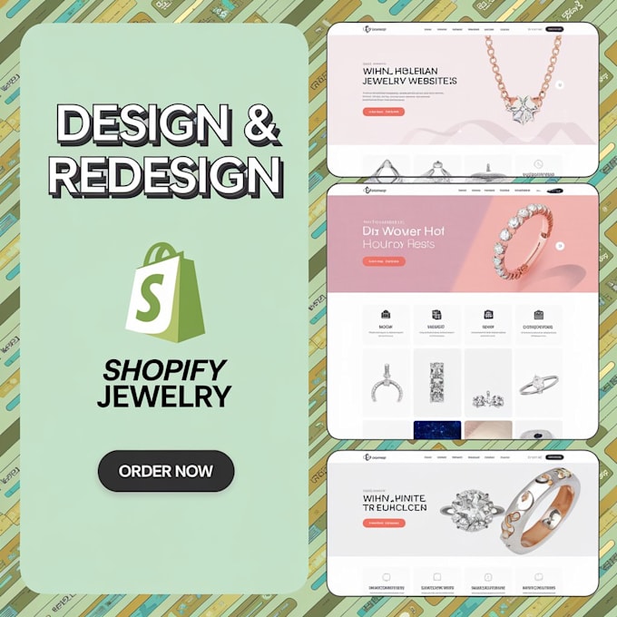 Gig Preview - Design,  redesign jewelry shopify and store jewelry website