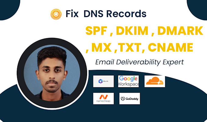 Gig Preview - Configure cname, dkim, dmarc, mx, ns, spf, txt dns records for you