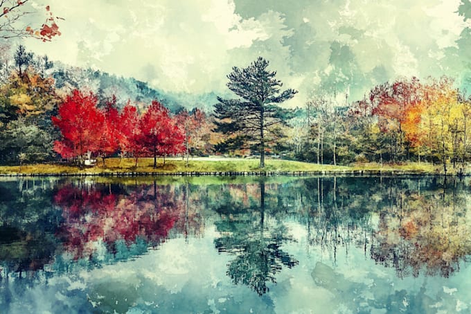 Gig Preview - Turn your landscape photo into a watercolor painting